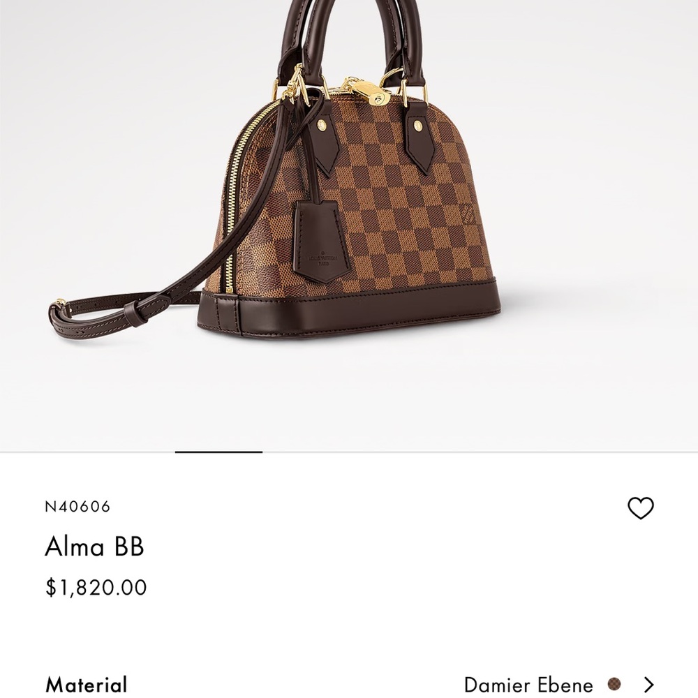Louis Vuitton Alma BB Brown Checkered Bag